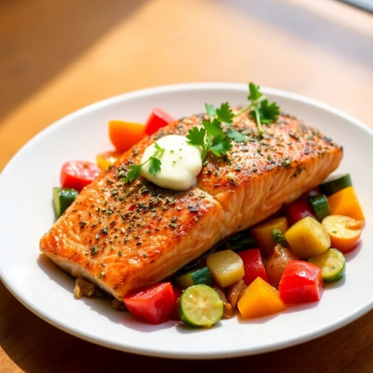 Pečený losos so zeleninou a bylinkovým maslom