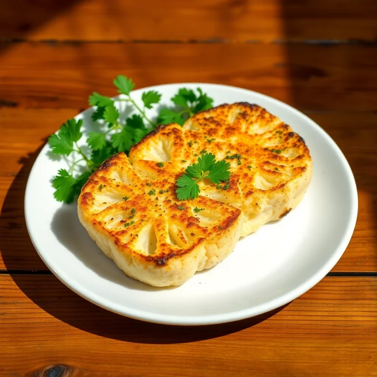 Pečený karfiolový steak s cesnakom a bylinkami